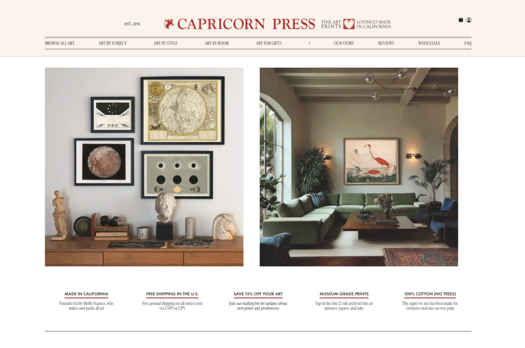 capricorn press website design
