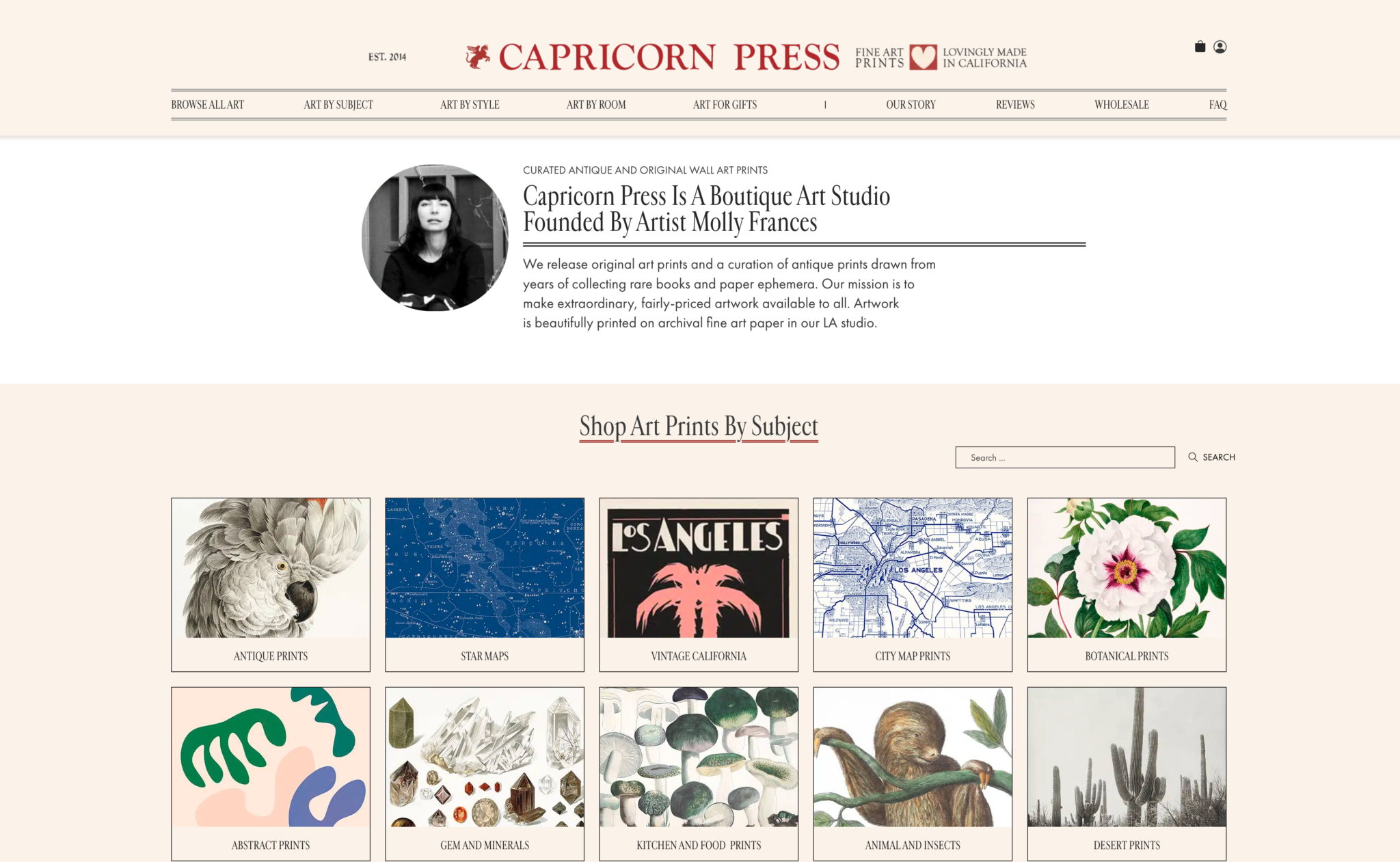 capricorn press homepage design